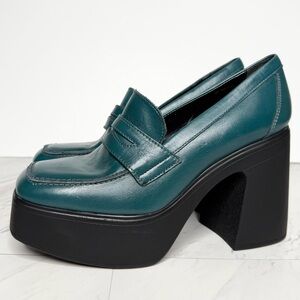 Free People Zoe Platform Square Toe Leather Loafer 39 1/2